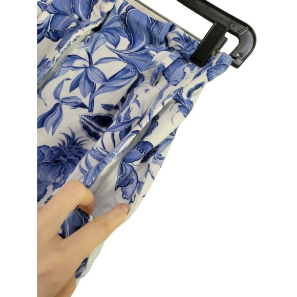 H&M Linen‎ Blend Floral Printed Paperbag High Waisted Shorts Size 6 - Picture 4 of 8